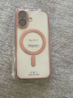 Pink Magnetic TPU transparent soft mobile phone case iPhone 17